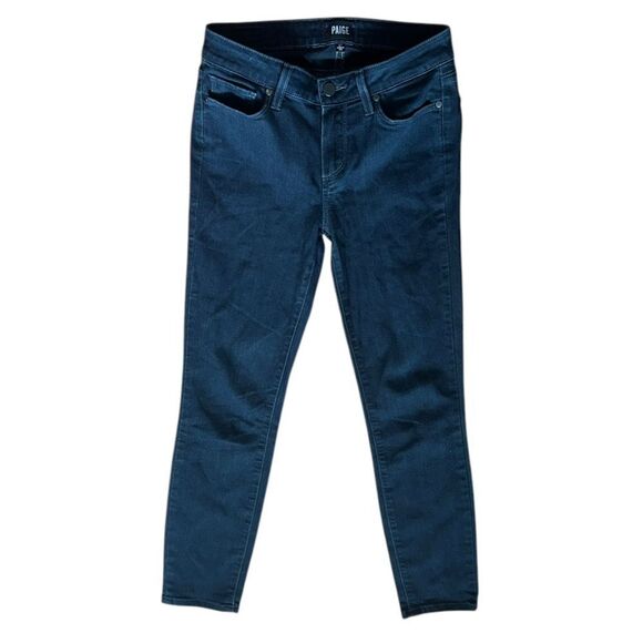 PAIGE Verdugo Ankle Blue Wash Distressed Denim Jeans Womens Size 27 - Picture 1 of 9